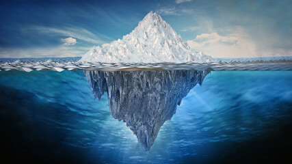 Fototapeta na wymiar Realistic 3D illustration of an iceberg. 3D illustration