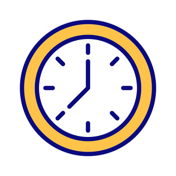 Clock face pixel perfect RGB color icon. Displaying time. Showing hours and minutes. Timekeeping tool. Isolated vector illustration. Simple filled line drawing. Editable stroke. Arial font used