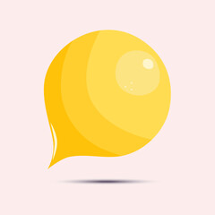 Fototapeta premium Cartoon speech bubble icon, isolated on a beige background. Emty text cloud for social media, comments or dialoges. Thought balloon illustration
