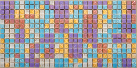 Fototapeta premium Colorfull square mosaic tiles for texture background.
