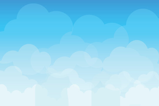 Blue sky cloud vector background, blue background, weather cloudy aesthetic, wallpaper bright blue, cloudscape Sky background, Cloud Sky stock illustrations, Blue sky clouds background illustration