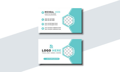 Creative and professional modern business card design. Attractive presentation visiting card with company logo. Vector illustration design ready to print