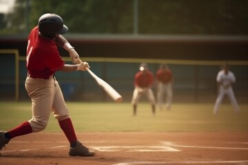 Fototapeta na wymiar bat man athlete ball team game player sport training field baseball. Generative AI.