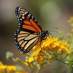 Obraz na płótnie Canvas monarch butterfly on flower