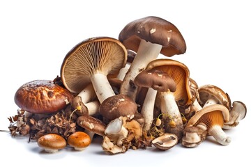 mushrooms on a white background