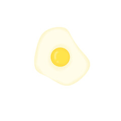 fried egg isolated on white background
