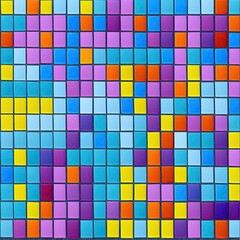 Fototapeta premium Colorfull square mosaic tiles for texture background.
