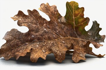 Fototapeta premium oak leaf on a white background