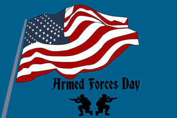 Armed Forces Day Design for template, poster, Background, Greeting Card. Vector illustration.
