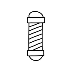 hand drawn vector Barber Pole in a doodle cartoon style