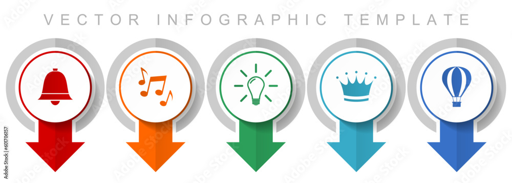 Aufkleber internet icon set, miscellaneous pointer icons such as bell, music, light bulb, crown and ballon for
