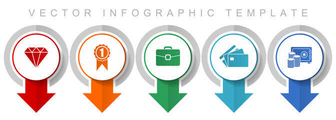 Shopping icon set, miscellaneous pointer icons such as diamond, badge, case, credit card and money for webdesign and mobile applications, modern design infographic vector template