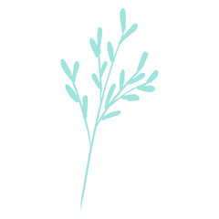 Illustration branch flowers hand drawn