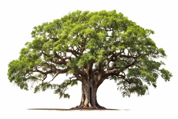 Samanea saman Tree isolated on white background. Rain Tree isolated on white background.Monkey Pod, east Indian Walnut Tree isolated on white background