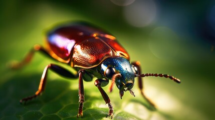 Dogbane Leaf Beetle in the wild. Generative AI
