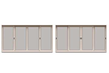 windows in the interior isolated on white background, 3D illustration, cg render