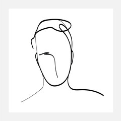 Minimal Handrawn Man vector Line drawing illustration isolated on white