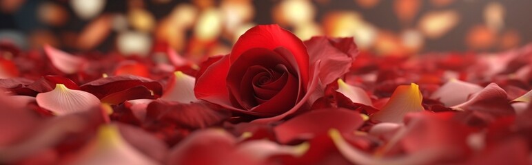 Obraz na płótnie Canvas Background with red rose petals. High quality illustration Generative AI