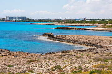 Ayia Napa Coast in Cyprus . Island Mediterranean Sea Landscape