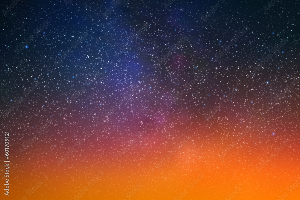 Sticker milky way, stars and nebula. night starry sky. space vector background