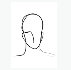 Aesthetic Minimal Woman Linal art illustration wall art printable poster isolated on white