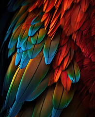 Bright colorful feathers background illustration.