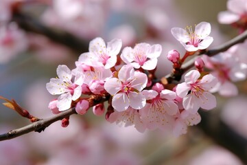 Fototapeta na wymiar Close-up Sakura branch, Beautiful Cherry blossom