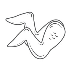 hand drawn chicken wings design vector flat isolated illustration