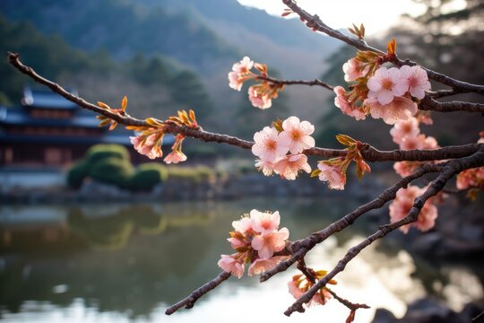 Close-up Sakura branch, Beautiful Cherry blossom
