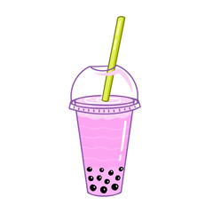 Bubble tea with tapioca. Vector Illustration for printing, backgrounds, covers and packaging. Image can be used for greeting cards, posters, stickers and textile. Isolated on white background.