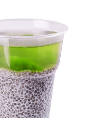 Chia pudding with fresh kiwi isolated