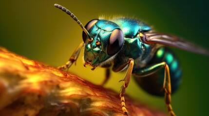 Cuckoo wasp in the wild. Generative AI