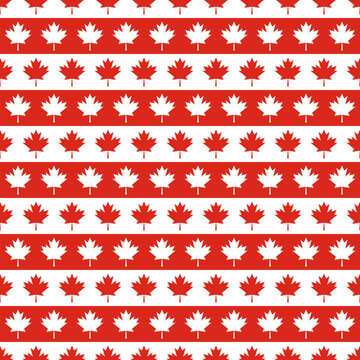 Maple leaves seamless pattern. Canada Day background. Vector template for Canadian holiday party invitation, greeting card, flyer, fabric, textile, etc