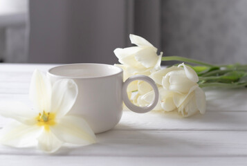 A cup of aromatic coffee on the table