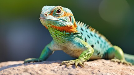 Fototapeta premium Common collared lizard in the wild. Generative AI