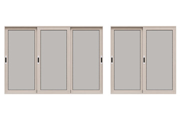 Naklejka premium windows in the interior isolated on transparent background, 3D illustration, cg render 