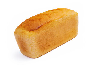 Loaf of bread on white background