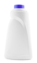 White plastic bottle for liquid laundry detergent cleaning agent