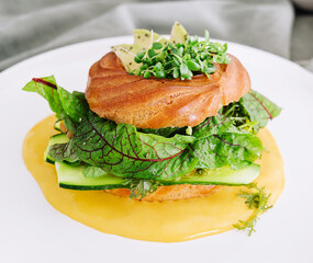 Salmon Lox Sandwich with Cream Cheese