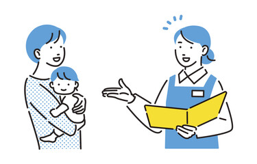 家事代行のスタッフと子育て中のママ