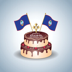 Guam National Day with a Cake .Vector Illustration