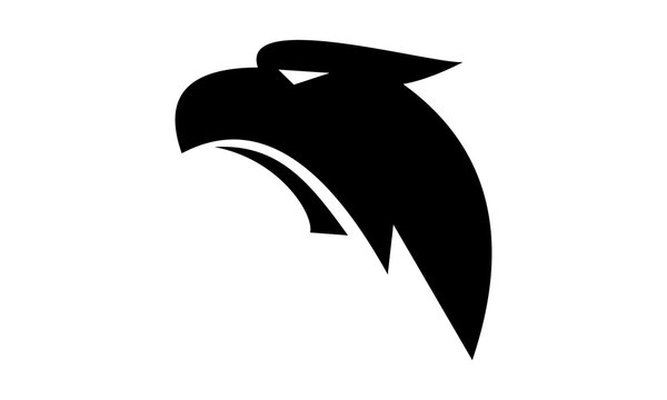 black eagle head silhouette vector logo