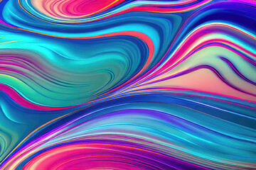 Naklejka premium Colorful Splash - Bright Artistic Design with Watercolor Waves
