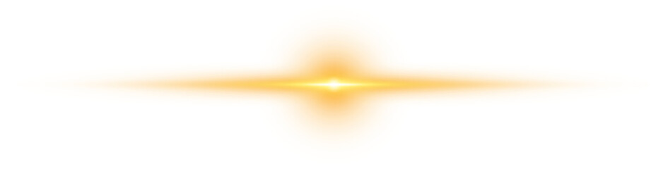 Yellow horizontal lens flares. Laser beams, horizontal light rays. Beautiful light flares. Glowing streaks on transparent background. Glowing stripes. Luminous abstract sparkling . Laser beams. PNG. © Orange Sky