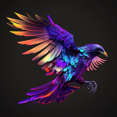 Image of beautiful parrots flying colorful. Wildlife Animals. Birds.  Illustration. Generative AI.