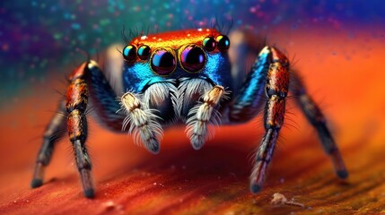 Jumping Spider in the wild. Generative AI