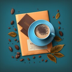 Coffee mockup colored background