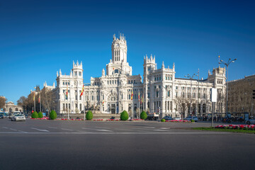 Fototapeta na wymiar Cibeles Palace at Plaza de Cibeles - Madrid, Spain