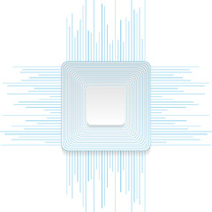 Blue white squares and lines concept abstract tech background. Minimal vector design