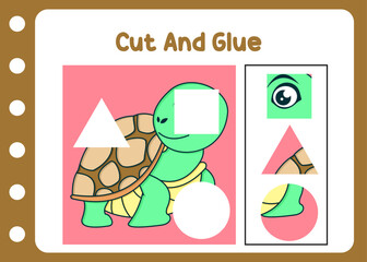 cut and glue cute turtle 